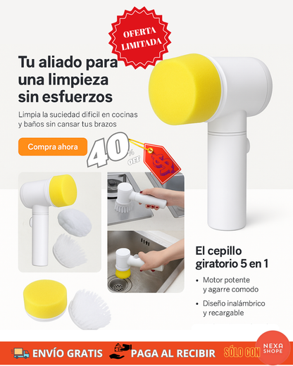 LimpiaFácil Pro – Cepillo Eléctrico 5 en 1