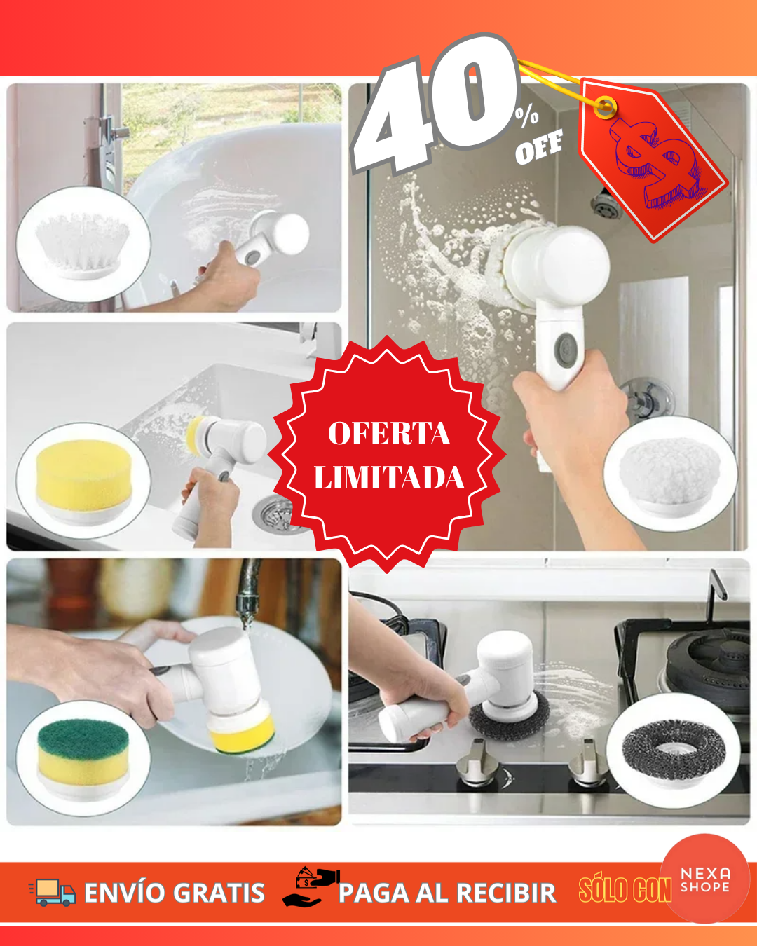 LimpiaFácil Pro – Cepillo Eléctrico 5 en 1