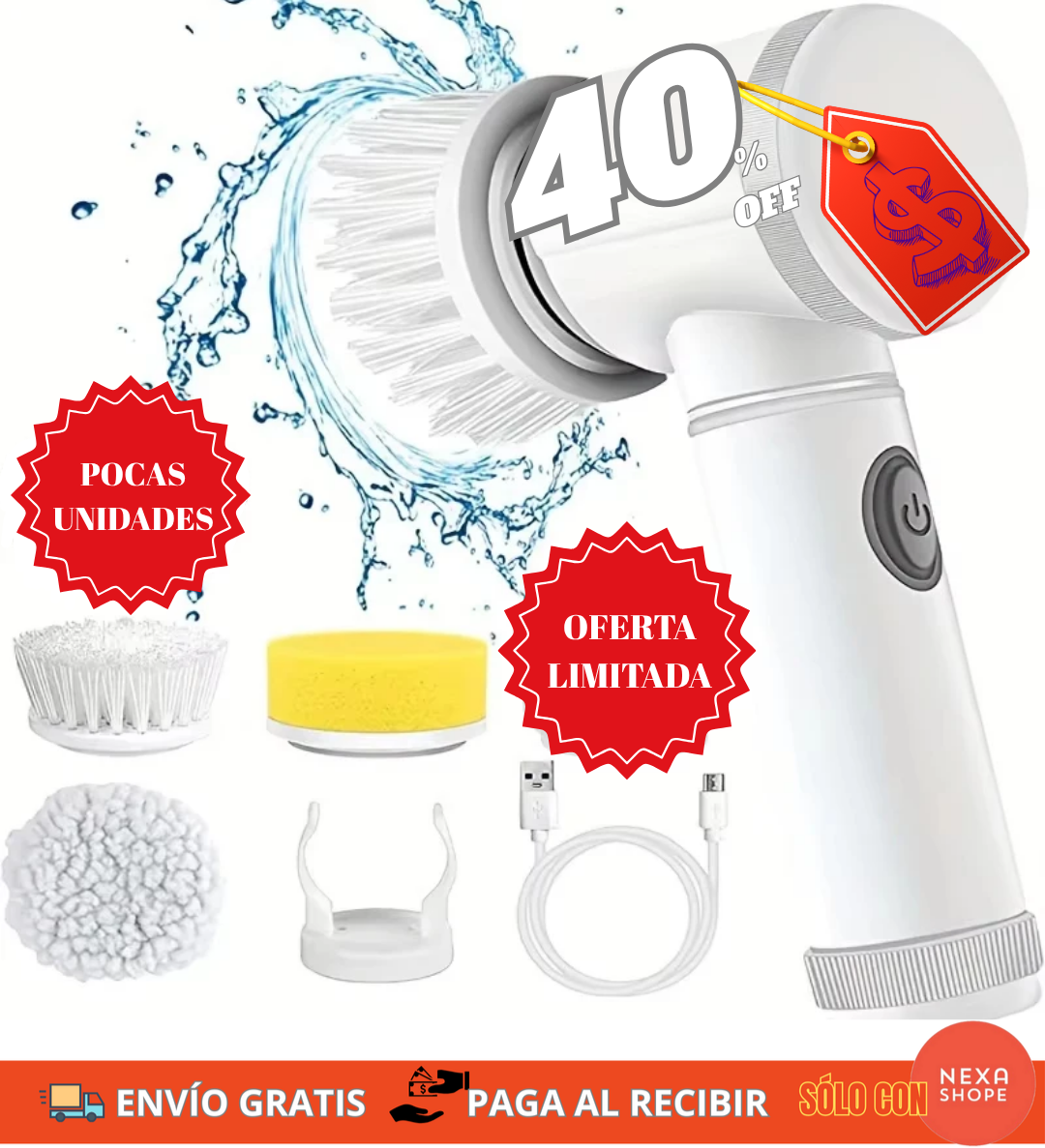 LimpiaFácil Pro – Cepillo Eléctrico 5 en 1