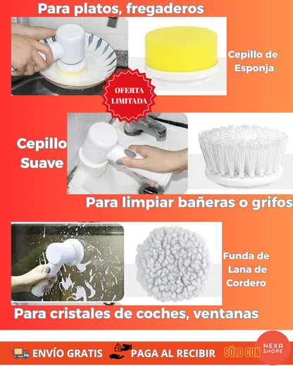 LimpiaFácil Pro – Cepillo Eléctrico 5 en 1
